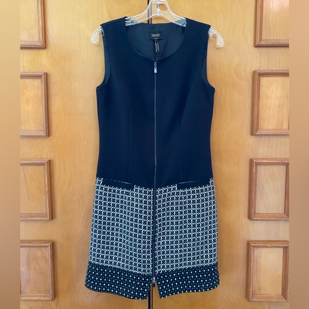 Laundry By Shelli Segal Black Sleeveless Business Dress with Zipper